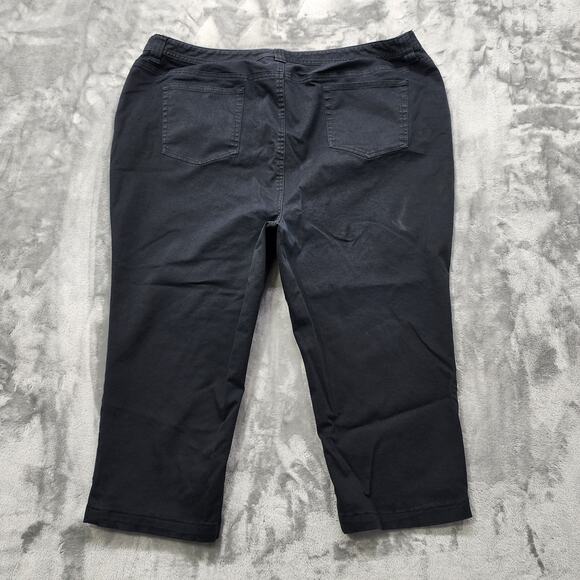 Venezia Jeans Womens 28 Black High Rise Crop Capri Tapered Stretch Denim Casual - Picture 3 of 11